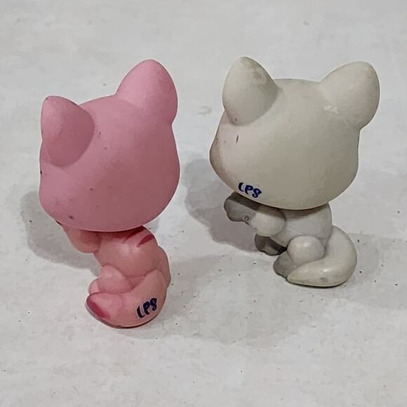 LPS Littlest Pet Shop #1472 Cream Gray American Shorthair Cat and pink cat 1846 - Picture 4 of 4